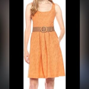 Nine West Orange Dress with Brown Belt